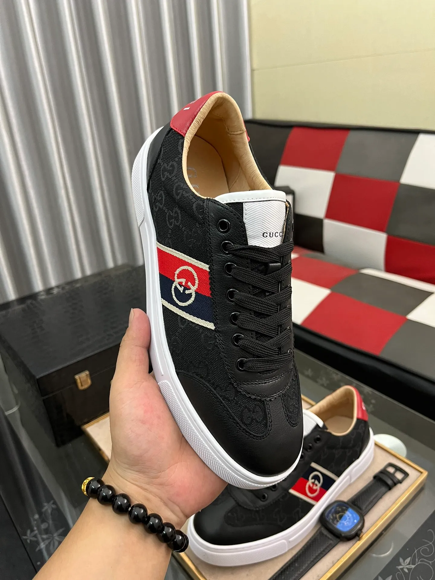 Men's shoes 💰400⌚️⌚️《Gucci*》The latest hot-selling casual shoes, top brand [seduce] luxury~purchase, top~quality. [Strong] The upper is made of imported breathable mesh with material ➕ breathable sports lining (•) and fine workmanship. Original personalized fashionable soft rubber wear-resistant outsole, size: 38-443⃣️colors available